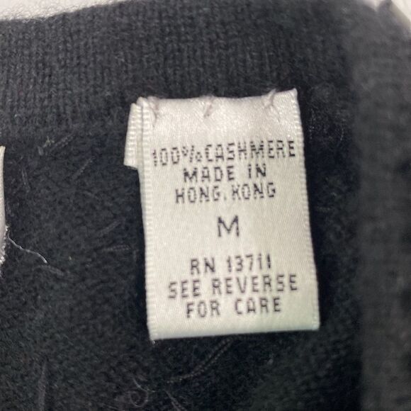 Valerie Stevens Black Cashmere Beaded Cardigan Sweater Size Medium - Picture 11 of 13